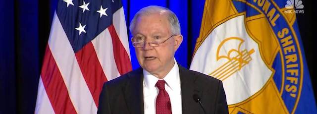 Attorney General Jeff Sessions selling Anglo-Saxon white supremacy at the 2018 National Sheriff's Association winter meeting